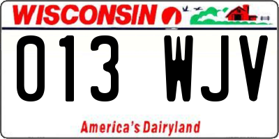 WI license plate 013WJV