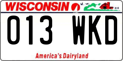 WI license plate 013WKD