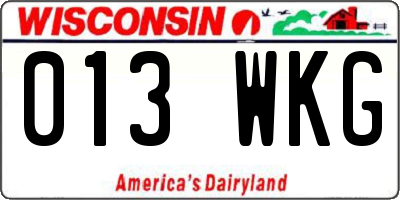 WI license plate 013WKG