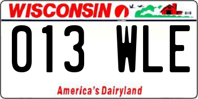 WI license plate 013WLE