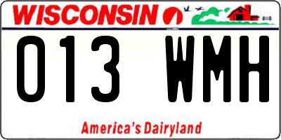 WI license plate 013WMH