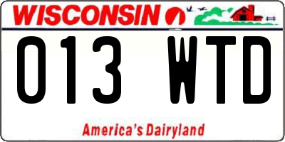 WI license plate 013WTD