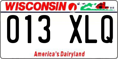 WI license plate 013XLQ