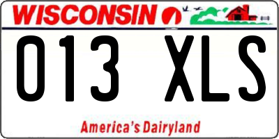 WI license plate 013XLS