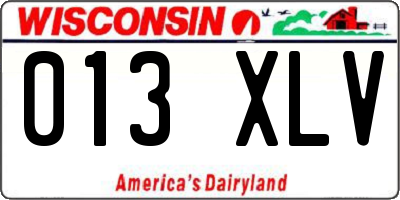 WI license plate 013XLV