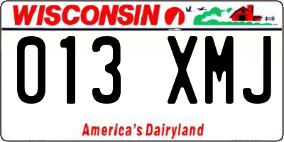 WI license plate 013XMJ