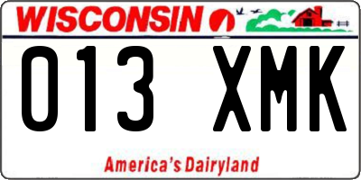WI license plate 013XMK