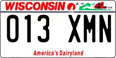 WI license plate 013XMN
