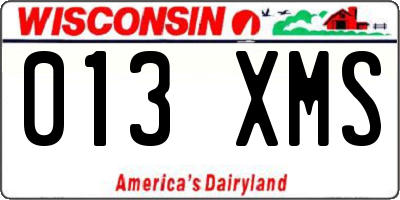 WI license plate 013XMS