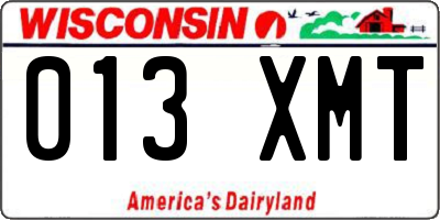 WI license plate 013XMT