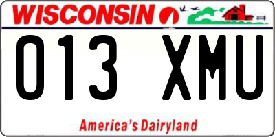 WI license plate 013XMU