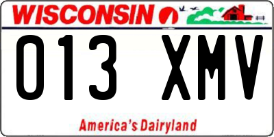 WI license plate 013XMV