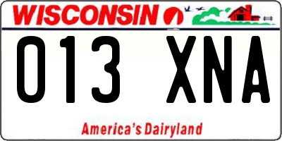 WI license plate 013XNA