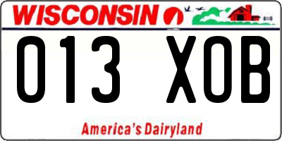 WI license plate 013XOB