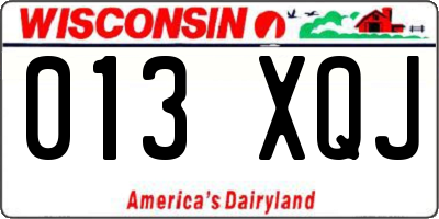 WI license plate 013XQJ