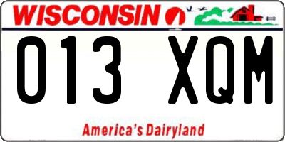 WI license plate 013XQM
