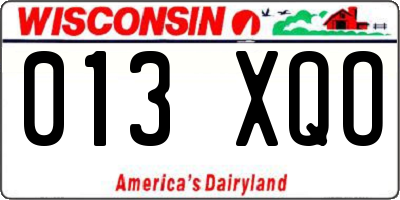 WI license plate 013XQO