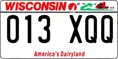 WI license plate 013XQQ