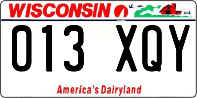 WI license plate 013XQY