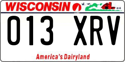 WI license plate 013XRV