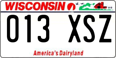 WI license plate 013XSZ
