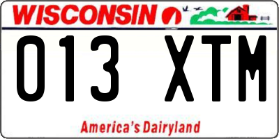 WI license plate 013XTM