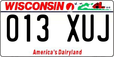 WI license plate 013XUJ