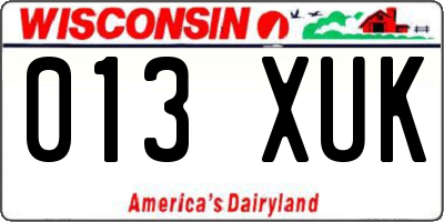 WI license plate 013XUK