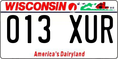 WI license plate 013XUR