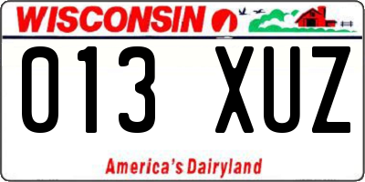 WI license plate 013XUZ