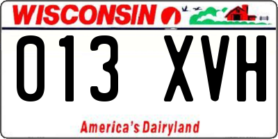 WI license plate 013XVH