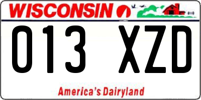 WI license plate 013XZD