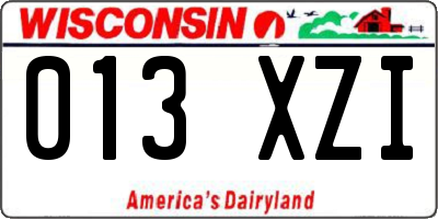 WI license plate 013XZI