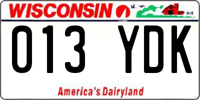 WI license plate 013YDK