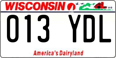 WI license plate 013YDL