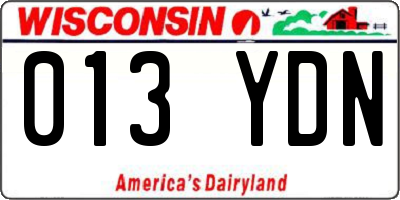WI license plate 013YDN