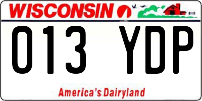 WI license plate 013YDP