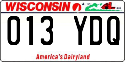 WI license plate 013YDQ