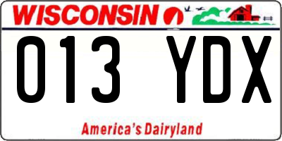 WI license plate 013YDX
