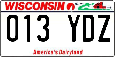 WI license plate 013YDZ