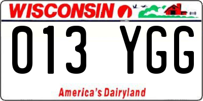 WI license plate 013YGG