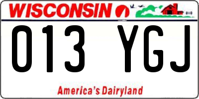 WI license plate 013YGJ