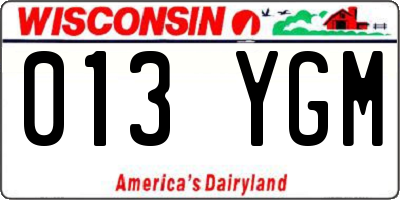 WI license plate 013YGM