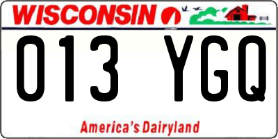 WI license plate 013YGQ