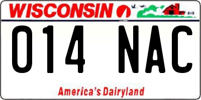 WI license plate 014NAC