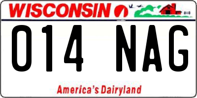 WI license plate 014NAG