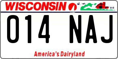 WI license plate 014NAJ