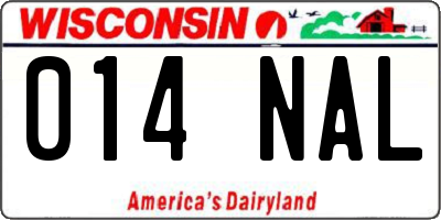 WI license plate 014NAL