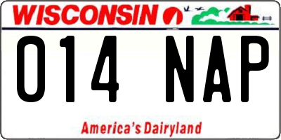 WI license plate 014NAP
