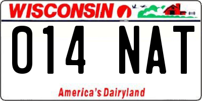 WI license plate 014NAT
